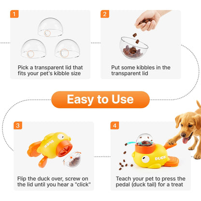 💥LAST DAY SALE 49% OFF-Pet Puzzle Toy, Interactive Duck-Shaped Puppy Food Slow Feeder Treat Dispenser